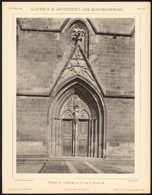Oberkirche St. Cyrakius, Duderstadt: Ansicht Detail (aus: Blätter für Architektur und Kunsthandwerk, 7. Jg., 1894, Tafel 26)