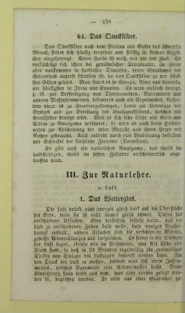 III. Zur Naturlehre