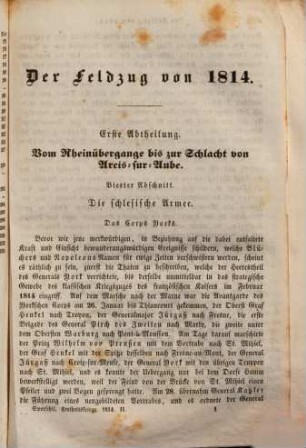 Der Feldzug im Jahre 1814, 2