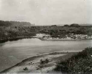 Elsterdurchbruch bei Hartmannsdorf 1914 : heute (1953) Stausee, Wald im Hintergrund noch vorhanden, Knauthainer Gutswald