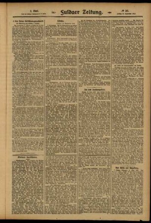 Zweite Ausgabe vom Freitag, den 19. September 1913.