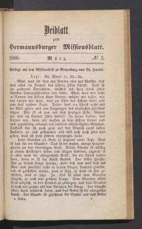 Beiblatt. 1886. März. N°. 3