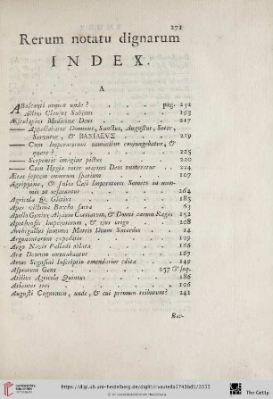 Rerum notatu dignarum index