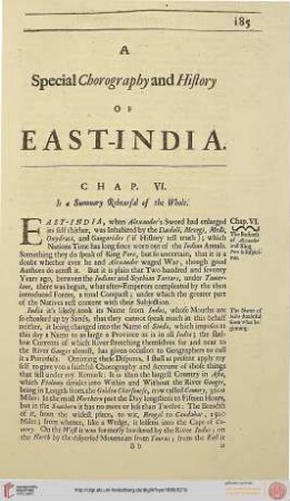 A special Chorography and History of East-India