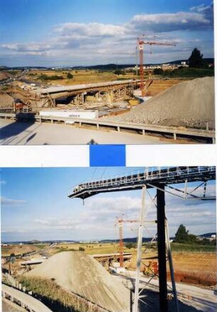 Engelbergbasistunnel Förderband zum Abtransport des Erd- und Felsausbruchs aus dem Tunnel