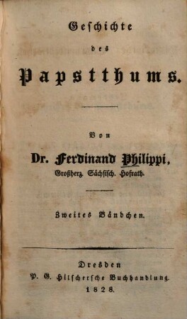 Geschichte des Papstthums, Bdch. 2