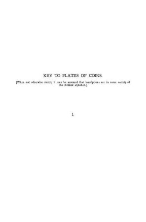 Key To Plates Of Coins.