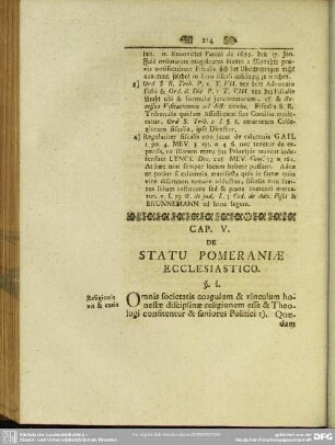 Cap. V. De Statu Pomeraniae Ecclesiastico