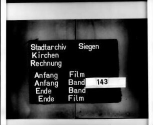 Kirchenrechnung der Stadt Siegen der Kirchmeister Jacob Hartman