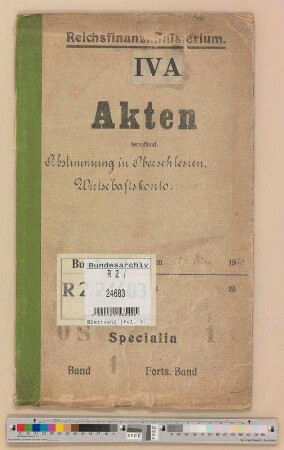 Abstimmung in Oberschlesien.- Wirtschaftskonto