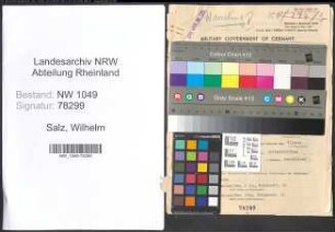 Entnazifizierung Wilhelm Salz , geb. 02.10.1887 (Werkmeister)