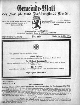 1915,20: Nr. 20, 16. Mai 1915