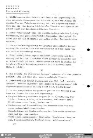 Dialog und Abgrenzung