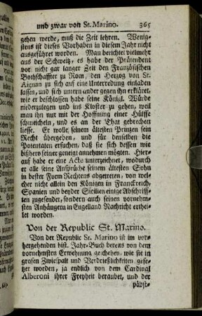 Von der Republic St. Marino. - Das Groß-Herzogthum Florentz.