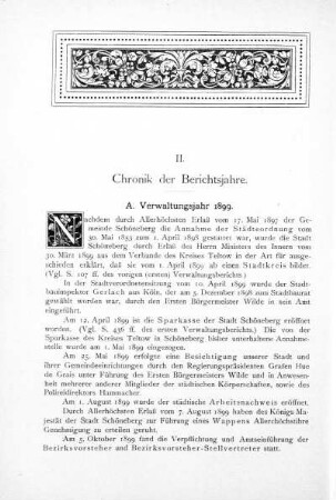II. Chronik der Berichtsjahre