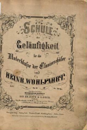 Schule der Geläufigkeit für die Unterklasse der Clavierschüler : op. 32, Heft I