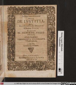 Disputationum Ethicarum Sexta De Iustitia