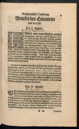 Artickel des Glaubens und der Lehr.