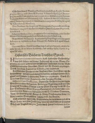 Historische Bücher in Teutscher Sprach.