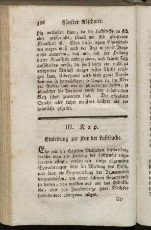 III. Kap. Einleitung zur Kur der Lustseuche.