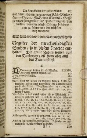 Register der merckwürdigsten Sachen/ so in diesem Tractat enthalten.