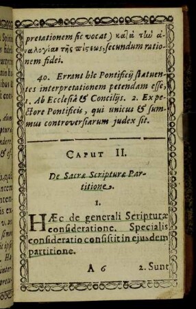 Caput II. De Sacræ Scripturæ Partitione.
