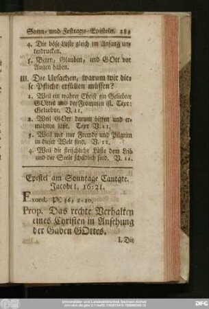 Epistel am Sonntage Cantate. Jacobi I, 16 - 21.
