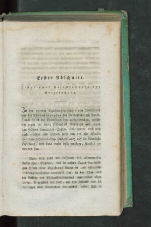 Erster Abschnitt. Historischer Gesichtspunkt der Untersuchung