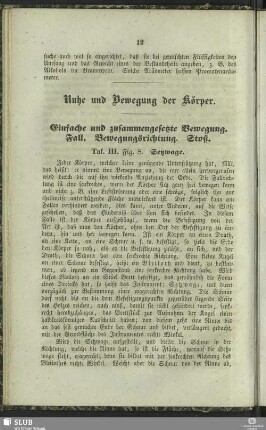 Ruhe und Bewegung der Körper