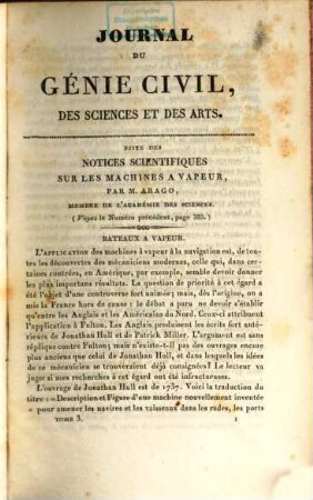 Journal du ǵenie civil, des sciences et des arts, 3. 1829