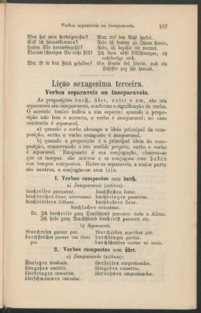 Lição sexagesima terceira. - Verbos separaveis ou inseparaveis.