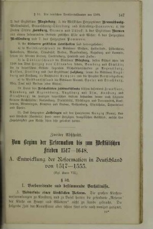 A. Entwicklung der Reformation in Deutschland von 1517-1555
