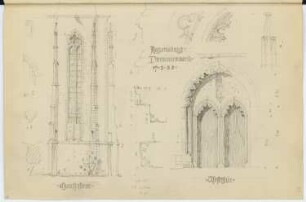 Dominikanerkirche St. Blasius, Regensburg: Details Westportal, Chor (aus: Skizzen- und Fotoalbum 2)