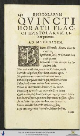 QUINCTI HORATII FLACCI EPISTOLARUM LIber primus