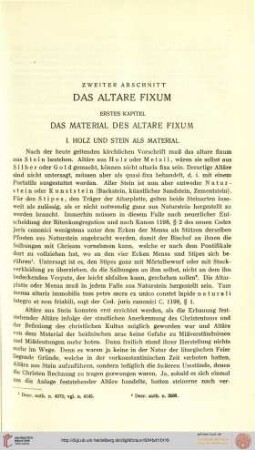 Das altare fixum - Das Material des altare fixum