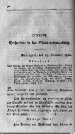 178. Sitzung, Stuttgart, 19.11.1816