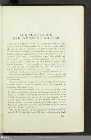 Zur Aussprache Der Indischen Wörter