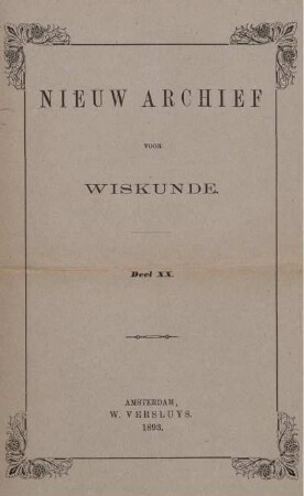 20: Nieuw archief voor wiskunde