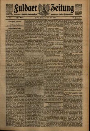 Erste Ausgabe vom Freitag, den 10. Juni 1910.