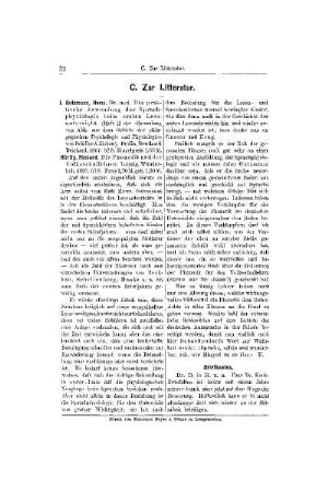 Zur Litteratur