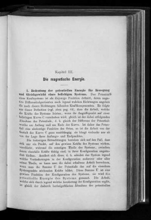 Kapitel III. Die magnetische Energie.