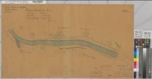 Ems Kanalisierung Strecke Haren Herstellung der Staustufe Hilter Blatt 9 Stromkarte Gem. Landegge, Emen und Hilter 1891 1 : 2000 50 x 89 kol. Zeichnung A. Franke, Wasserbauinspektor Wasser- und Schiffahrtsdirektion Münster