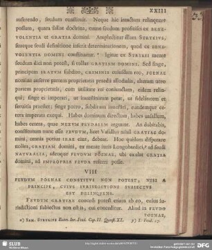 VIII Feudum Poenae Constitui Non Potest, Nisi A Principe, Cuius Jurisdictioni Subjectus Est Deliquens