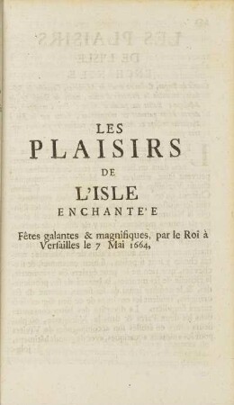 Les Plaisirs De L'Isle Enchantée.