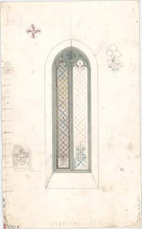 Voit, August von; Weißenhorn; Pfarrkirche - Fenster (Ansicht, Details)