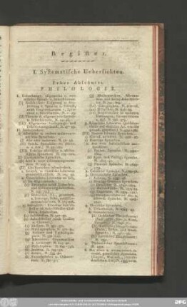 I. Systematische Uebersichten.