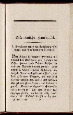 Oekonomische Hausmittel.
