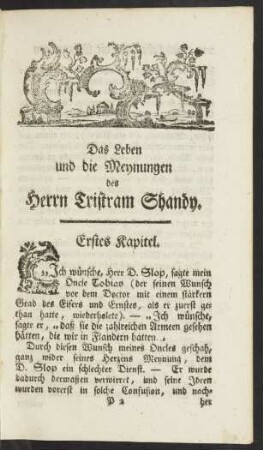 Erstes Kapitel ... Zwey und vierzigstes Kapitel.