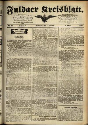 Zweite Ausgabe vom Samstag, den 12. Februar 1910.