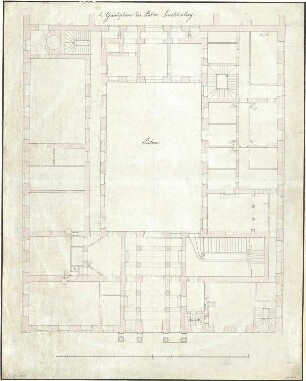 Mühe, Anton; München; Leuchtenberg-Palais - Grundriss EG